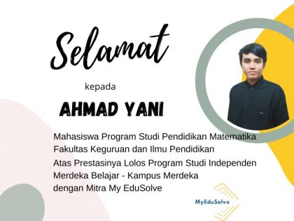 Ahmad Yani (Mahasiswa Pendidikan Matematika UAA) Lolos Program Studi Independen Merdeka Belajar Kampus Merdeka